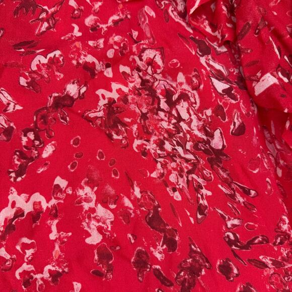 IRO Blink Asymmetrical Floral Midi Skirt Size 4 Red - Picture 5 of 8